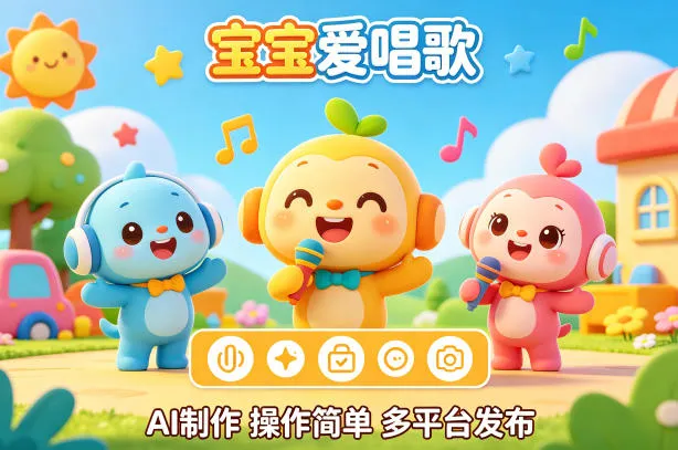 AI制作儿歌动画短视频,可多平台发布,操作简单好上手
