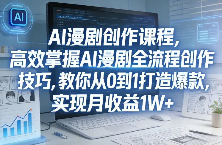 某社群AI漫剧创作课程，高效掌握AI漫剧全流程创作技巧，教你从0到1打造爆款，实现月收益1W+_摸鱼资源网