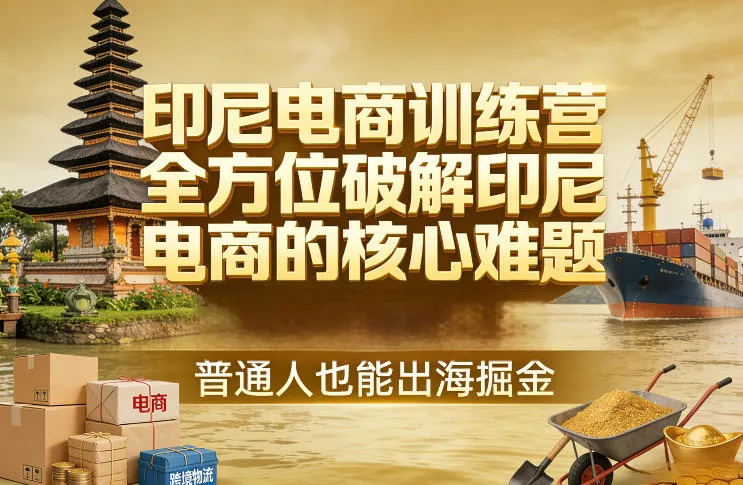 印尼电商训练营，全方位破解印尼电商的核心难题，普通人也能出海掘金_摸鱼资源网