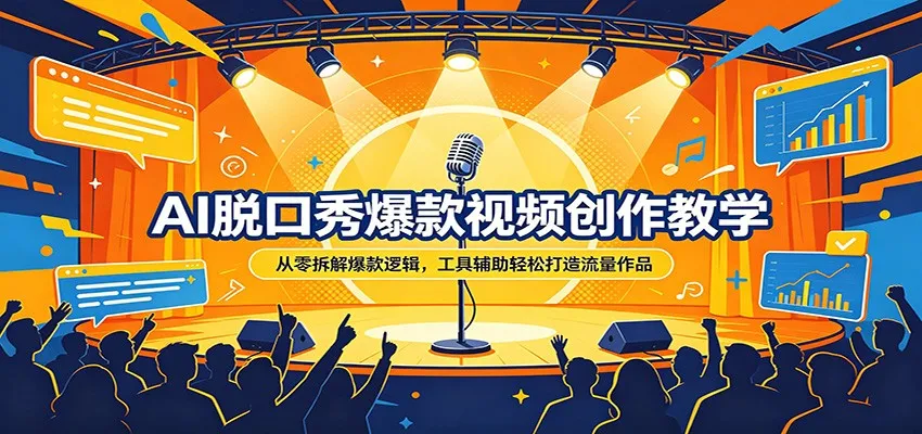 AI脱口秀爆款视频创作教学：从零拆解爆款逻辑，工具辅助轻松打造流量作品_摸鱼资源网