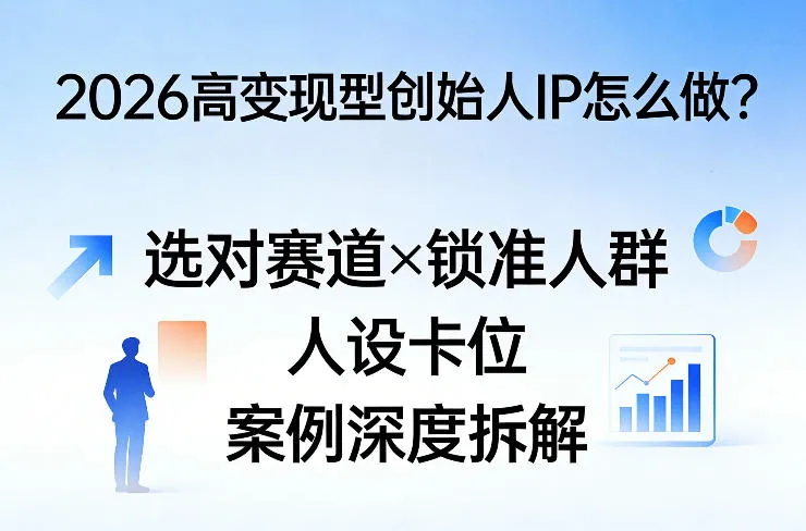 2026高变现型创始人IP怎么做？选对赛道×锁准人群×人设卡位×案例深度拆解_摸鱼资源网