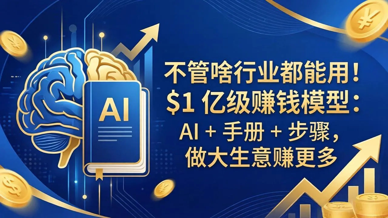 不管啥行业都能用！$1 亿级赚钱模型：AI + 手册 + 步骤，做大生意赚更多_摸鱼资源网