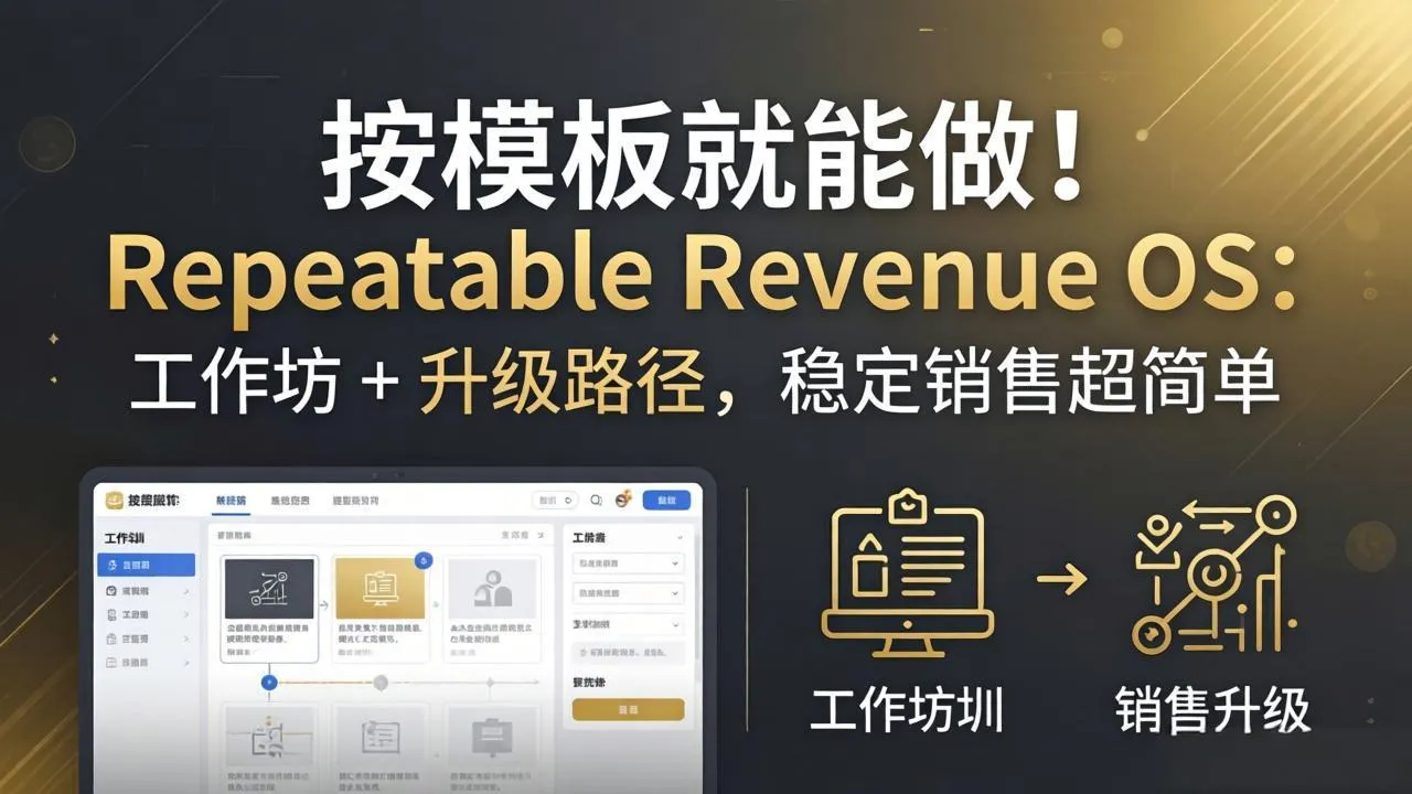 按模板就能做！Repeatable Revenue OS：工作坊 + 升级路径，稳定销售超简单_摸鱼资源网