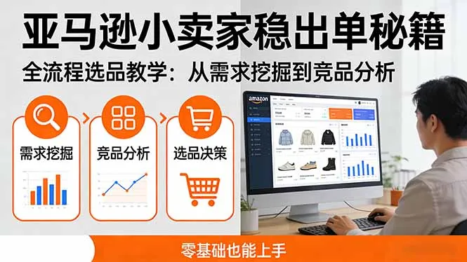 亚马逊小卖家稳出单秘籍：全流程选品教学，从需求挖掘到竞品分析，零基础也能上手_摸鱼资源网