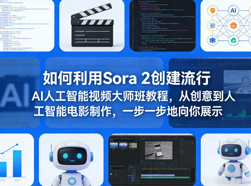 如何利用Sora 2创建流行AI人工智能视频大师班教程，从创意到人工智能电影制作，一步一步地向你展示_摸鱼资源网