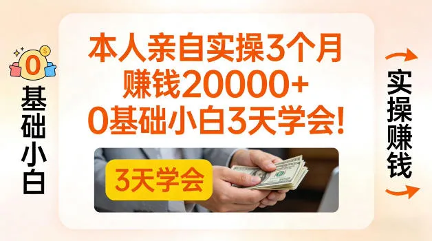 本人亲自实操3个月賺了2W+，0基础小白3天学会，0粉丝也可以做【揭秘】_摸鱼资源网