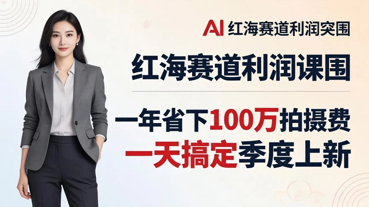 服装老板AI模特图课：一年省下100万拍摄费，一天搞定季度上新，红海赛道利润突围_摸鱼资源网