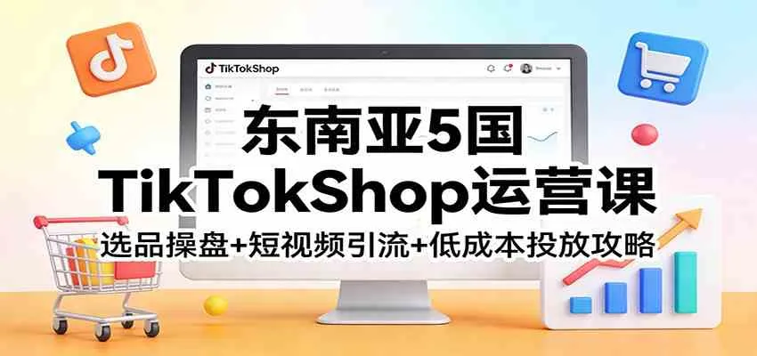 东南亚5国TikTokShop运营课：选品操盘+短视频引流+低成本投放攻略_摸鱼资源网