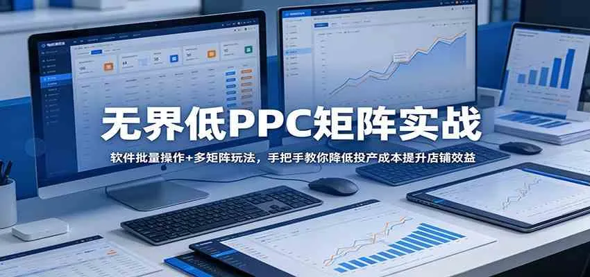 无界低PPC矩阵实战：软件批量操作+多矩阵玩法，手把手教你降低投产成本提升店铺效益_摸鱼资源网