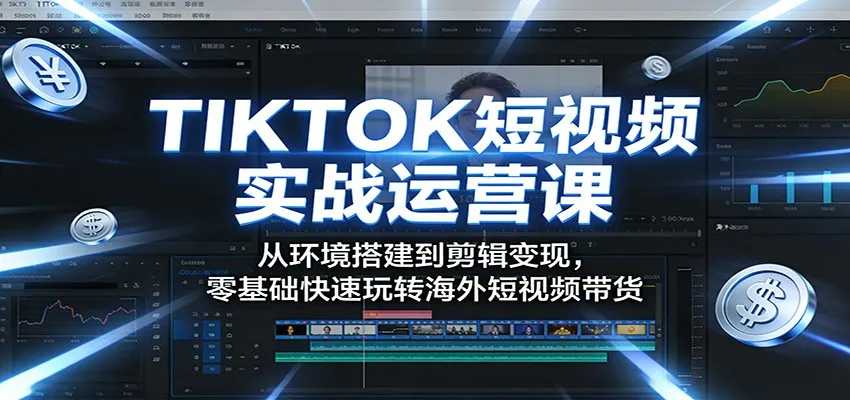 TIKTOK短视频实战运营课:从环境搭建到剪辑变现,零基础快速玩转海外短视频带货 TIKTOK短视频实战运营课:从环境搭建到剪辑变现,零基础快速玩转海外短视频带货