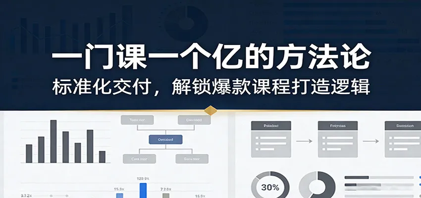 一门课一个亿的方法论：标准化交付，解锁爆款课程打造逻辑_摸鱼资源网