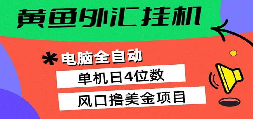 黄鱼外汇挂机：全自动赚美金、自动交易、风口项目_摸鱼资源网