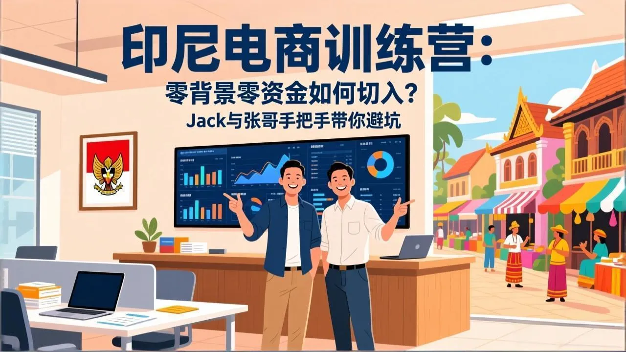印尼电商训练营：零背景零资金如何切入？Jack与张哥手把手带你避坑_摸鱼资源网