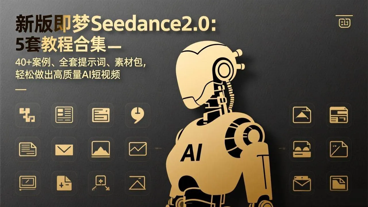 （17398期）新版即梦Seedance2.0：5套教程合集，40+案例、全套提示词、素材包，轻松做出高质量AI短视频_摸鱼资源网