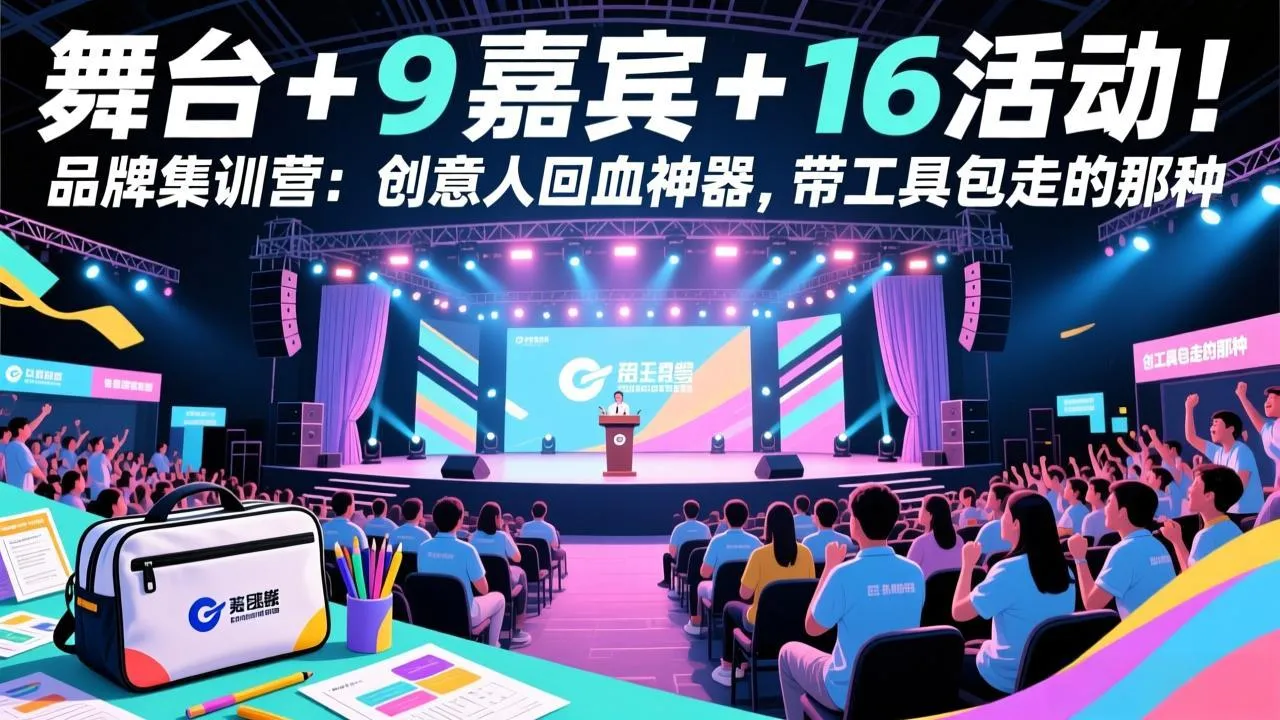 舞台 + 9 嘉宾 + 16 活动！品牌集训营：创意人回血神器，带工具包走的那种_摸鱼资源网