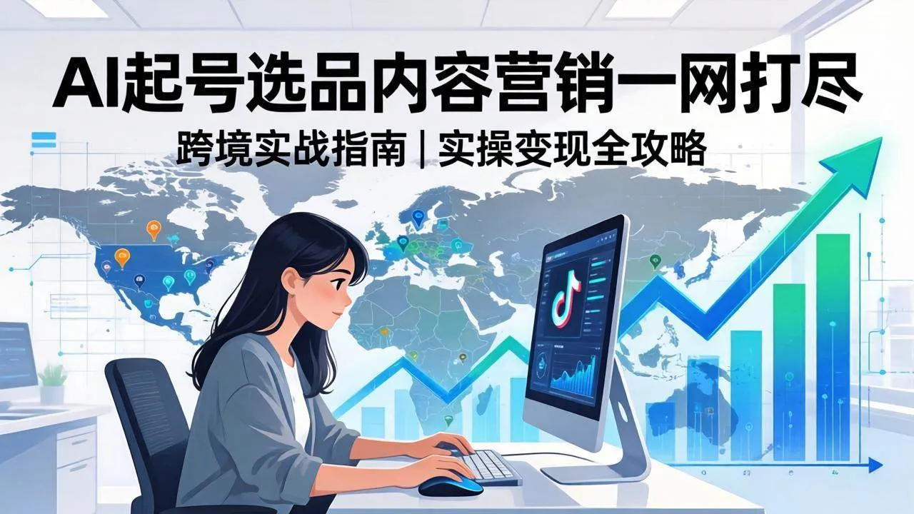 （17824期）2026 TikTok 跨境AI实操：从零基础到变现全流程，AI起号选品内容营销一网打尽_摸鱼资源网