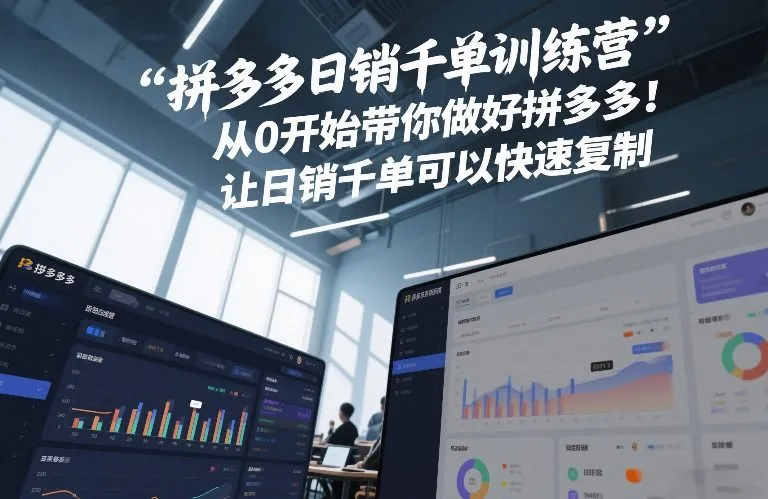 拼多多日销千单训练营，从0开始带你做好拼多多，让日销千单可以快速复制(更新26年3月)_摸鱼资源网