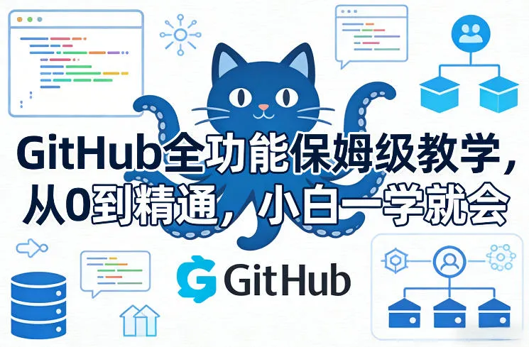 GitHub全功能保姆级教学，从0到精通，小白一学就会_摸鱼资源网
