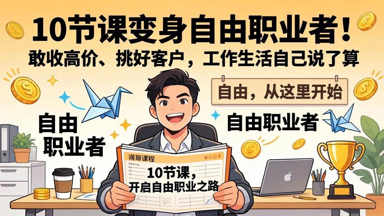 （17663期）10 节课变身自由职业者！敢收高价、挑好客户，工作生活自己说了算_摸鱼资源网