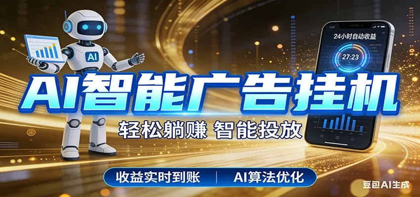 智能广告挂机新时代，利用碎片化时间实现稳定被动收益，AI帮你持续盈利_摸鱼资源网