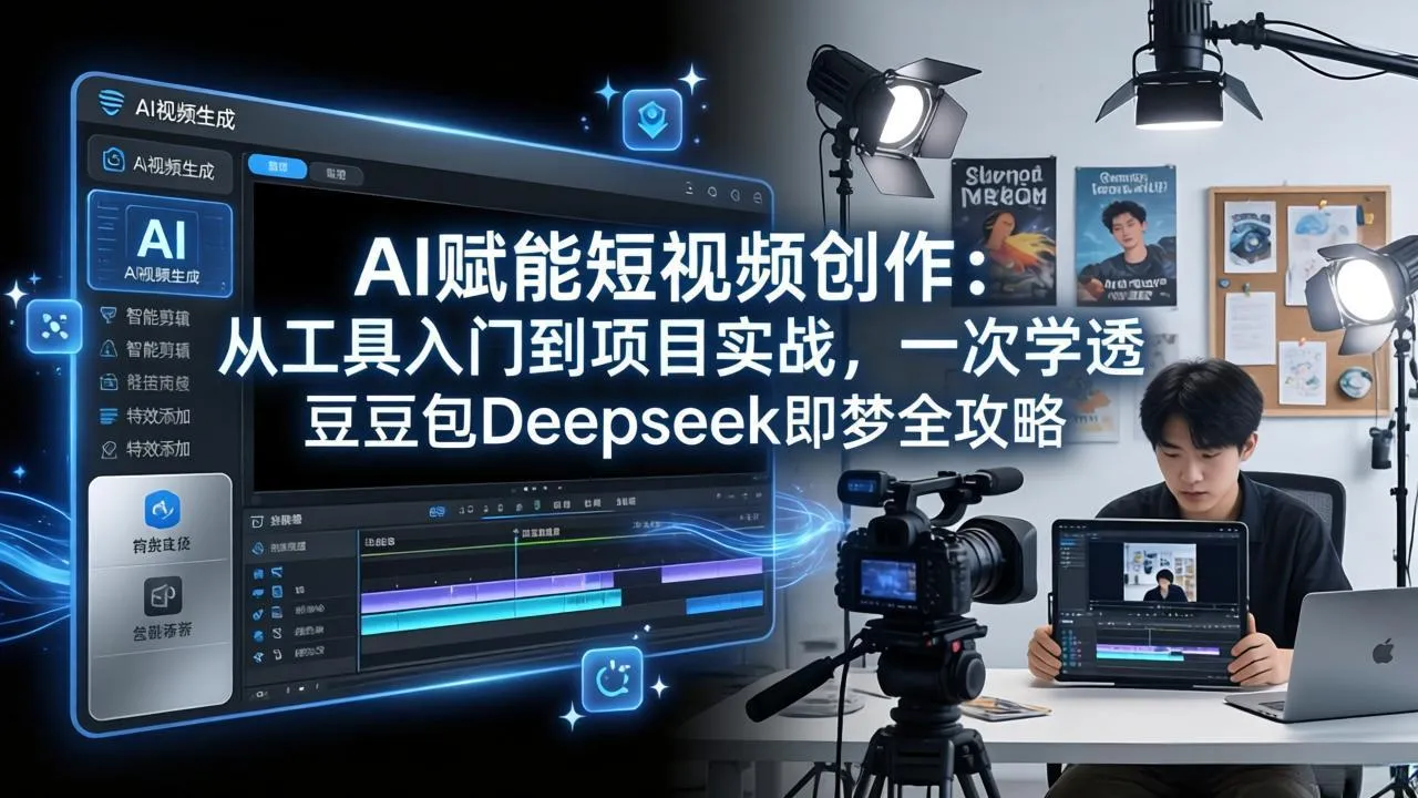 AI赋能短视频创作：从工具入门到项目实战，一次学透豆包Deepseek即梦全攻略_摸鱼资源网