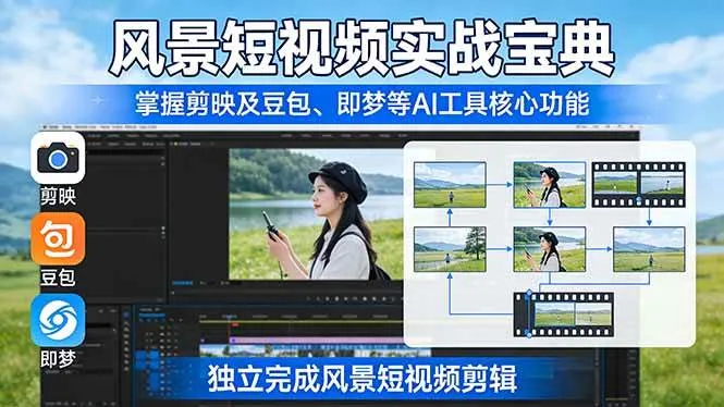 （17704期）风景短视频实战宝典：掌握剪映及豆包、即梦等AI工具的核心功能，独立完成风景短视频剪辑_摸鱼资源网
