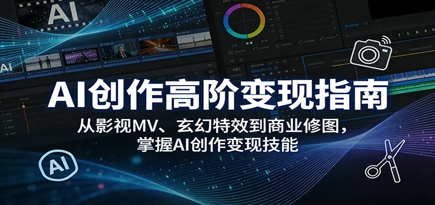 AI创作高阶变现指南：从影视MV、玄幻特效到商业修图，掌握AI创作变现技能_摸鱼资源网