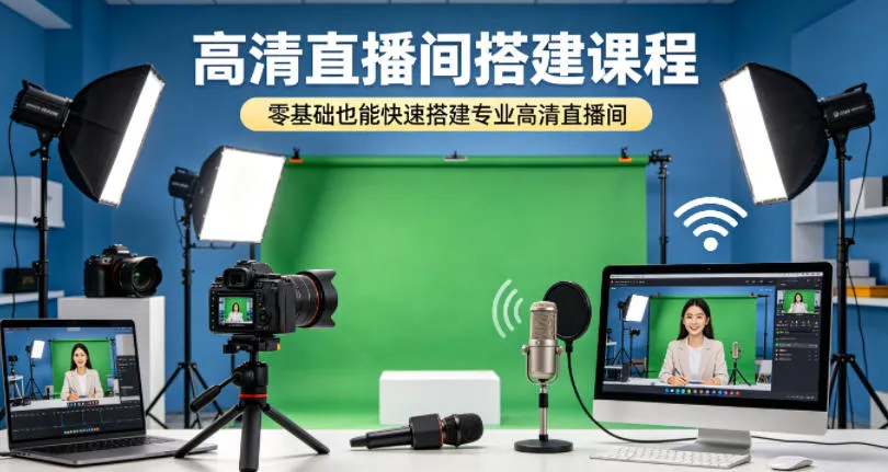 高清直播间搭建课程，零基础也能快速搭建专业高清直播间_摸鱼资源网