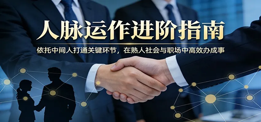 付费文章：人脉运作进阶指南，依托中间人打通关键环节，在熟人社会与职场中高效办成事_摸鱼资源网