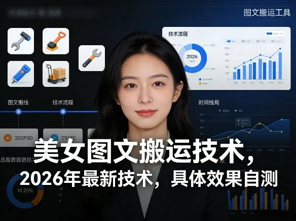 美女图文搬运技术，2026年最新技术，具体效果自测_摸鱼资源网