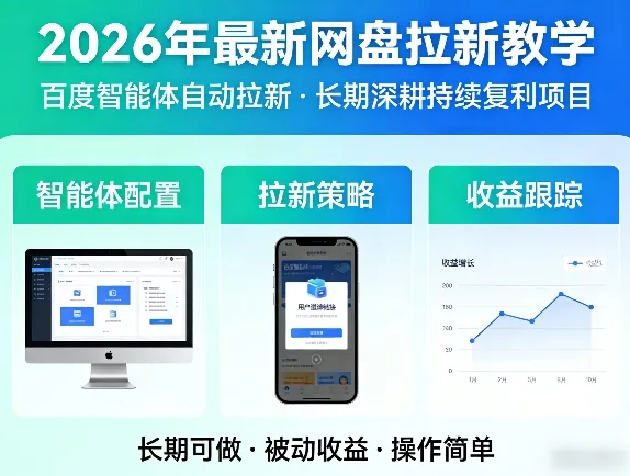 2026年最新网盘拉新教学（百度智能体自动拉新）,一个可以长期深耕、持续复利的项目_摸鱼资源网
