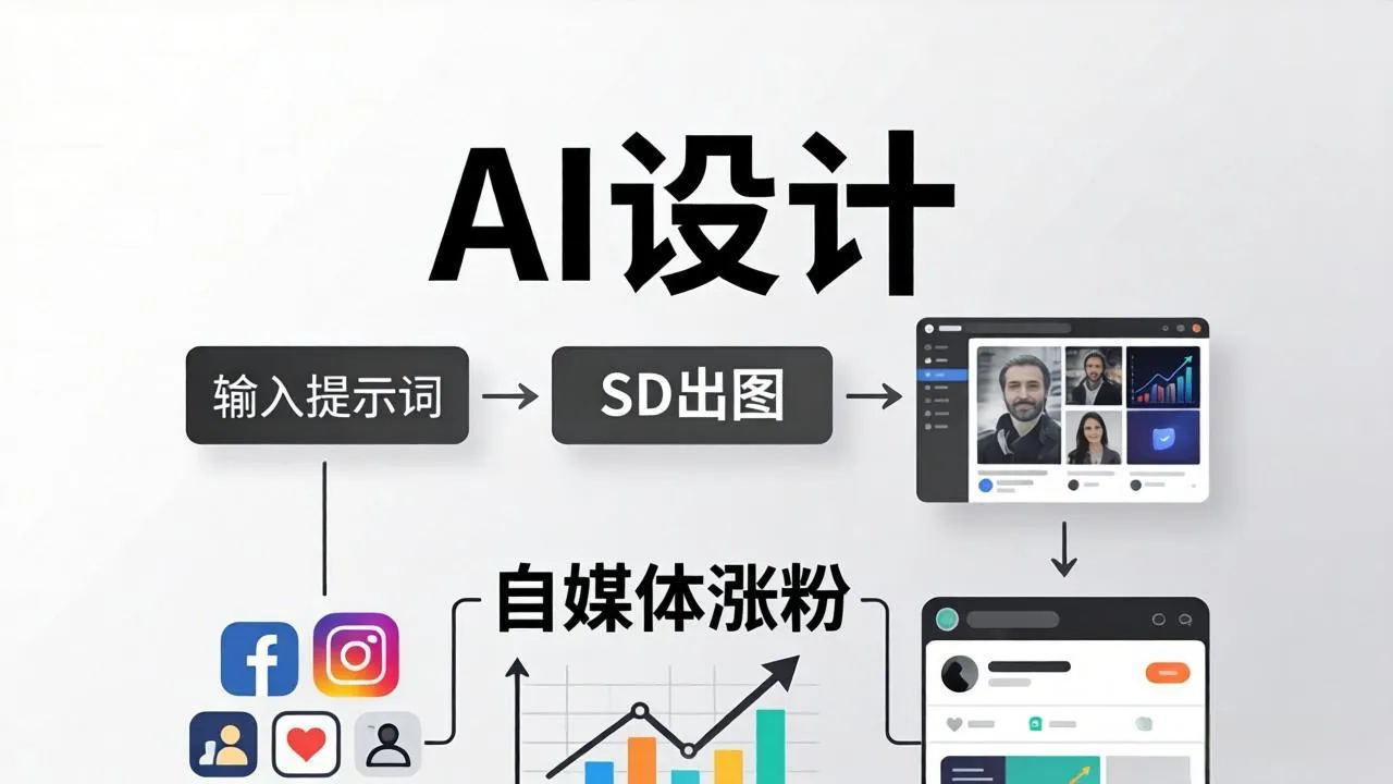 人人都是AI设计师：SD出图+自媒体涨粉一站教学，告别图文素材焦虑，AI设计让你轻松避开内卷_摸鱼资源网
